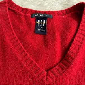 Vintage GAP Red V-Neck Wool Sweater